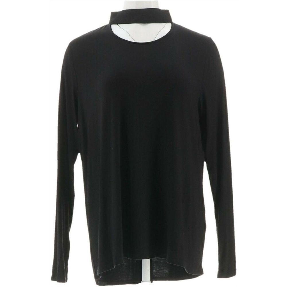 Lisa Rinna Collection Banded Neck Long Sleeve Top - Picture 2 of 5